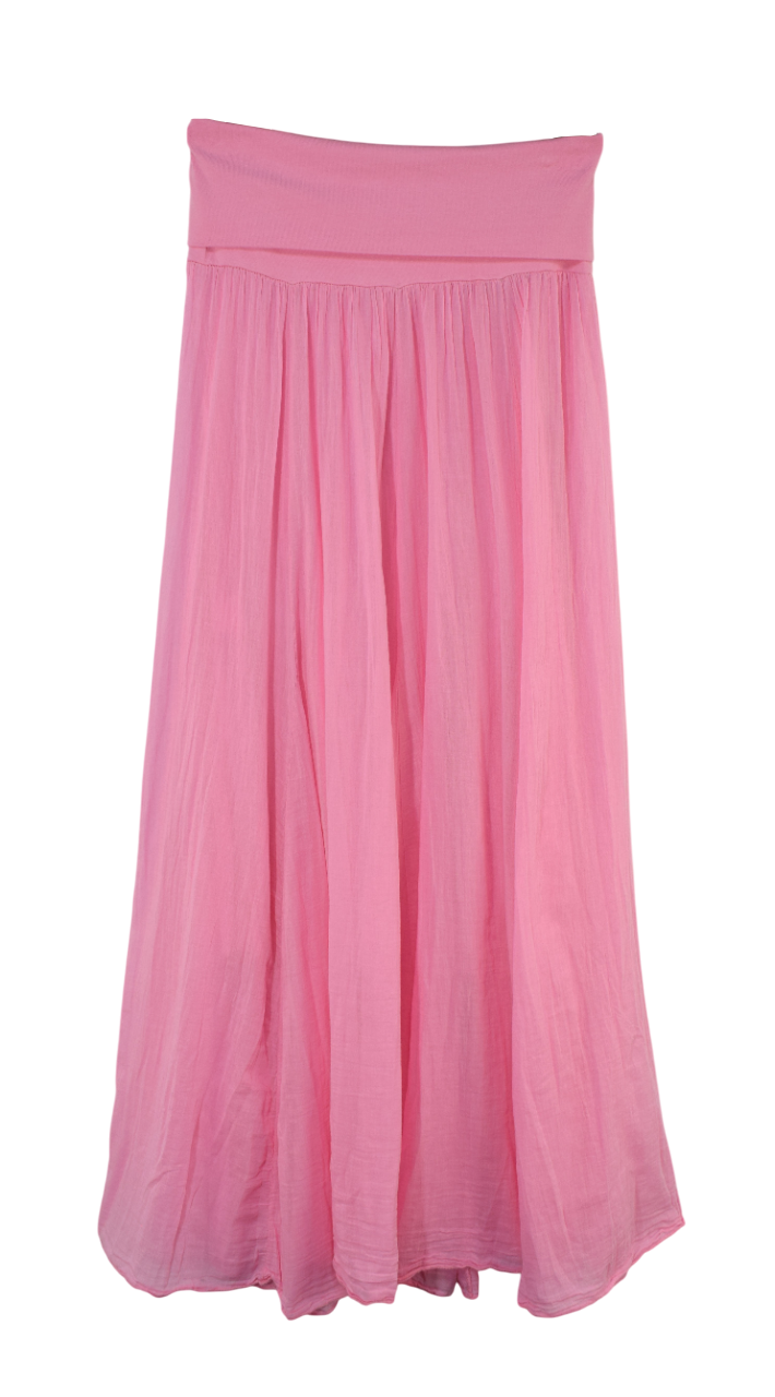 Italian Lagenlook Maxi Skirt Lightweight Cotton Flowy Summer Maxi Skirt