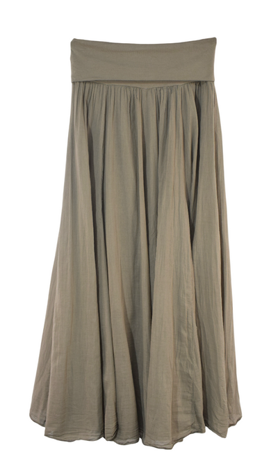 Italian Lagenlook Maxi Skirt Lightweight Cotton Flowy Summer Maxi Skirt