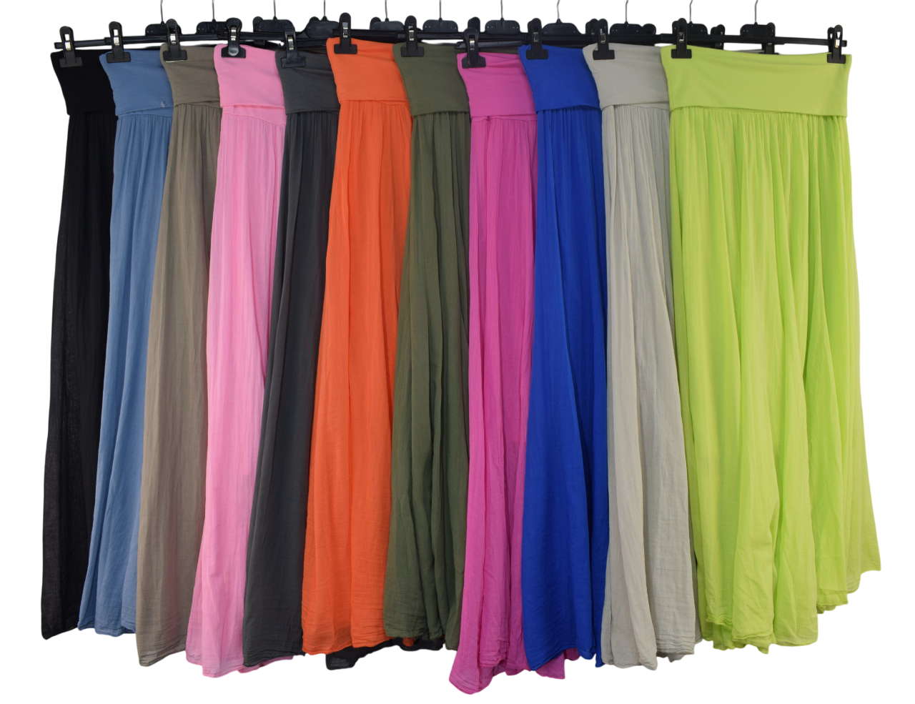 Italian Lagenlook Maxi Skirt Lightweight Cotton Flowy Summer Maxi Skirt