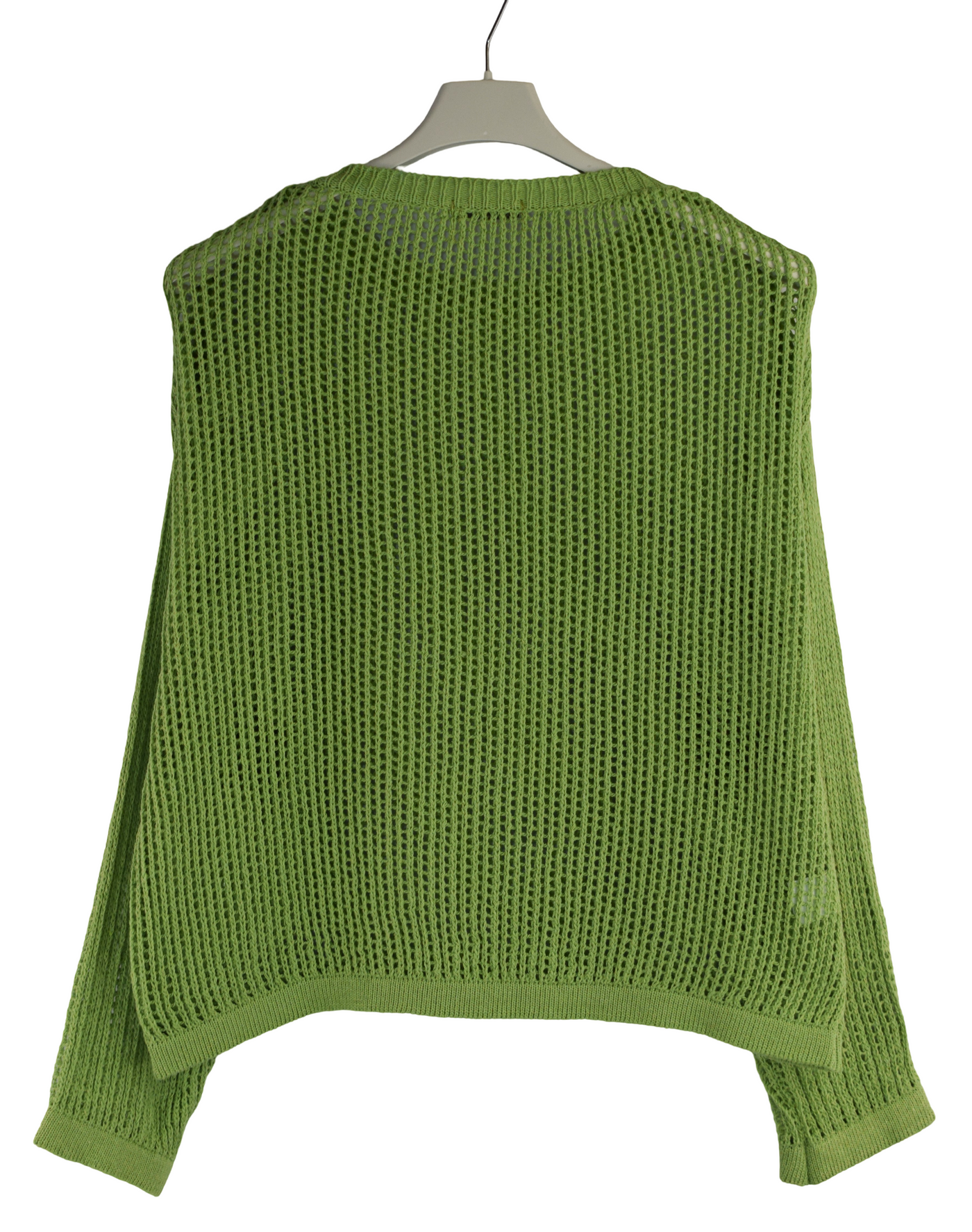 Ladies Italian Lagenlook Crochet Knit Long Sleeve Top Summer Mesh Open Knit Sweater