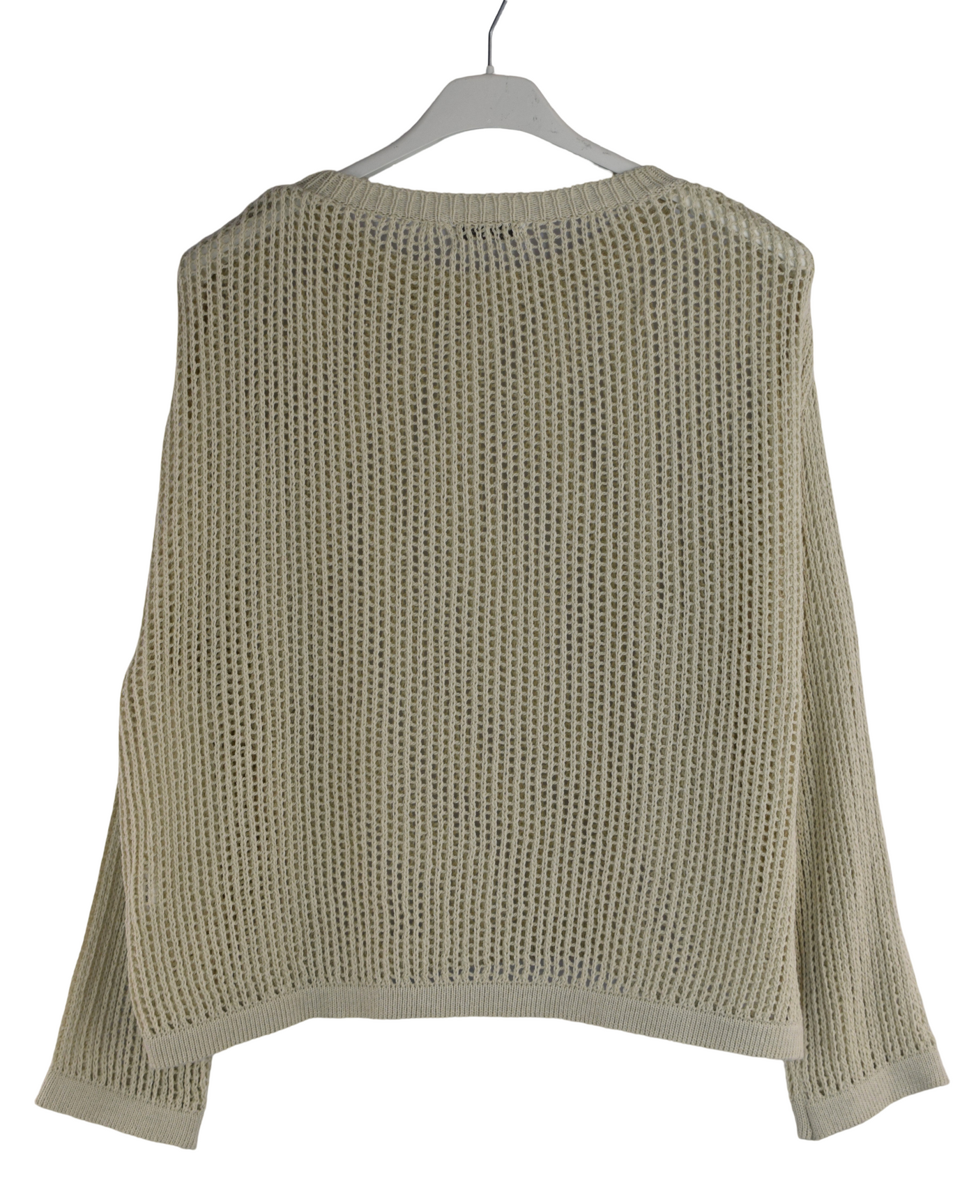 Ladies Italian Lagenlook Crochet Knit Long Sleeve Top Summer Mesh Open Knit Sweater