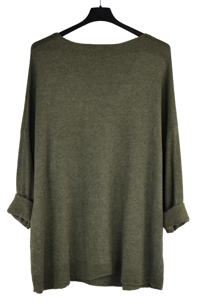 Italian Lagenlook Diamante Sparkle Wool Blend Top Autumn / Winter Collection