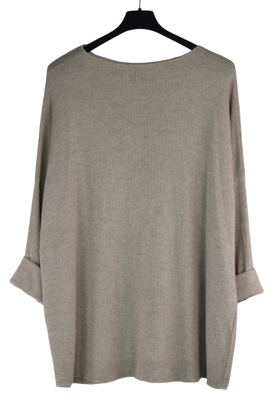 Italian Lagenlook Diamante Sparkle Wool Blend Top Autumn / Winter Collection