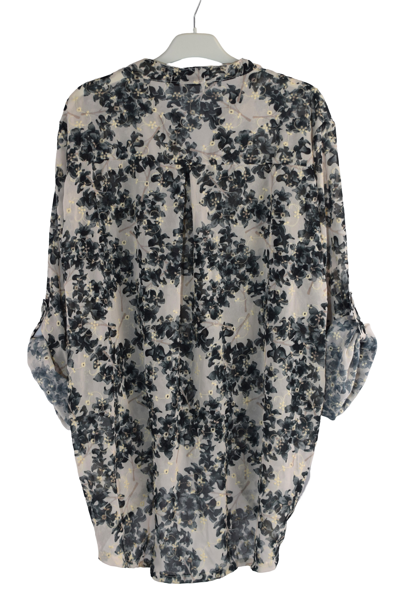Italian Lagenlook Floral Blouse Knot Front Button Through Shirt Long Sleeve Summer Top
