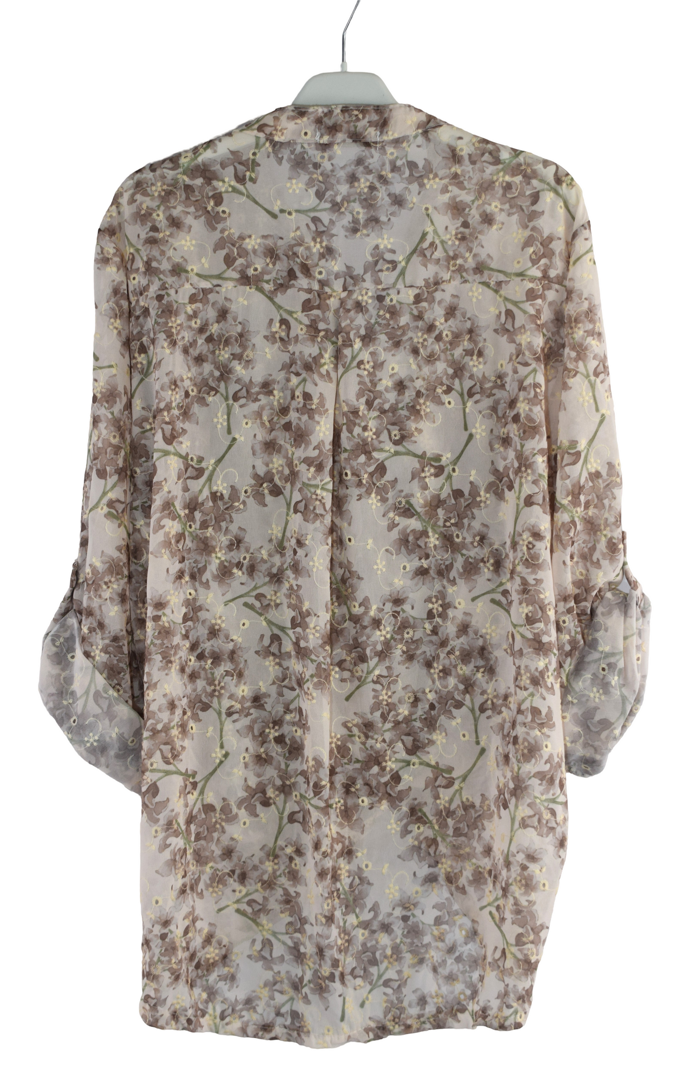 Italian Lagenlook Floral Blouse Knot Front Button Through Shirt Long Sleeve Summer Top