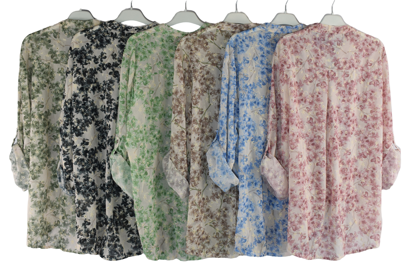 Italian Lagenlook Floral Blouse Knot Front Button Through Shirt Long Sleeve Summer Top
