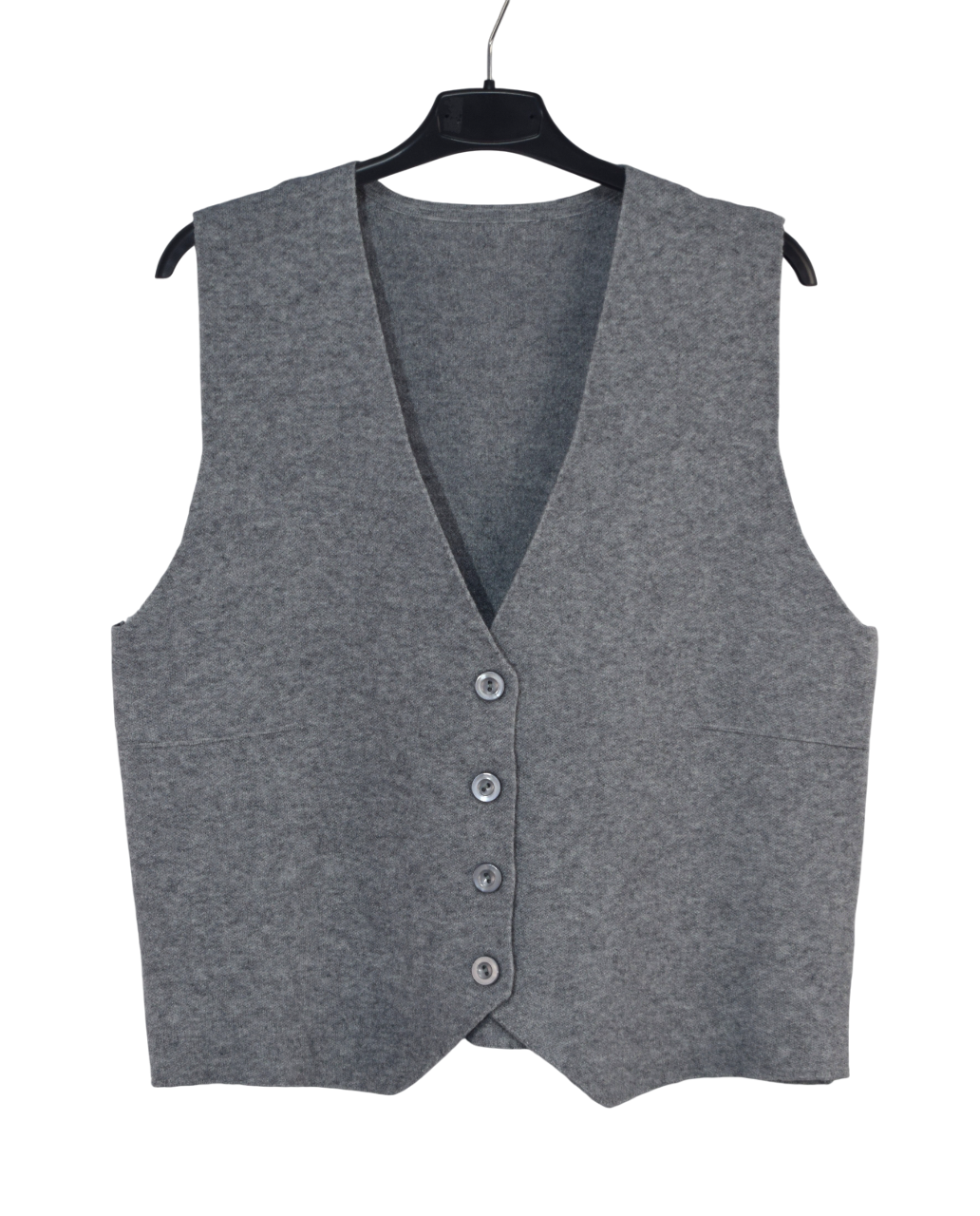 Italian Lagenlook Plain Soft Knit Button Through Waistcoat