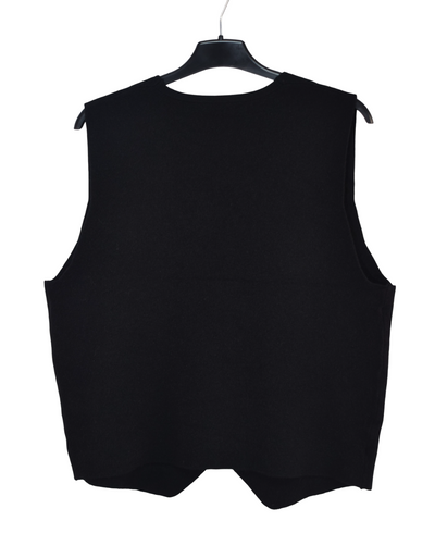 Italian Lagenlook Plain Soft Knit Button Through Waistcoat