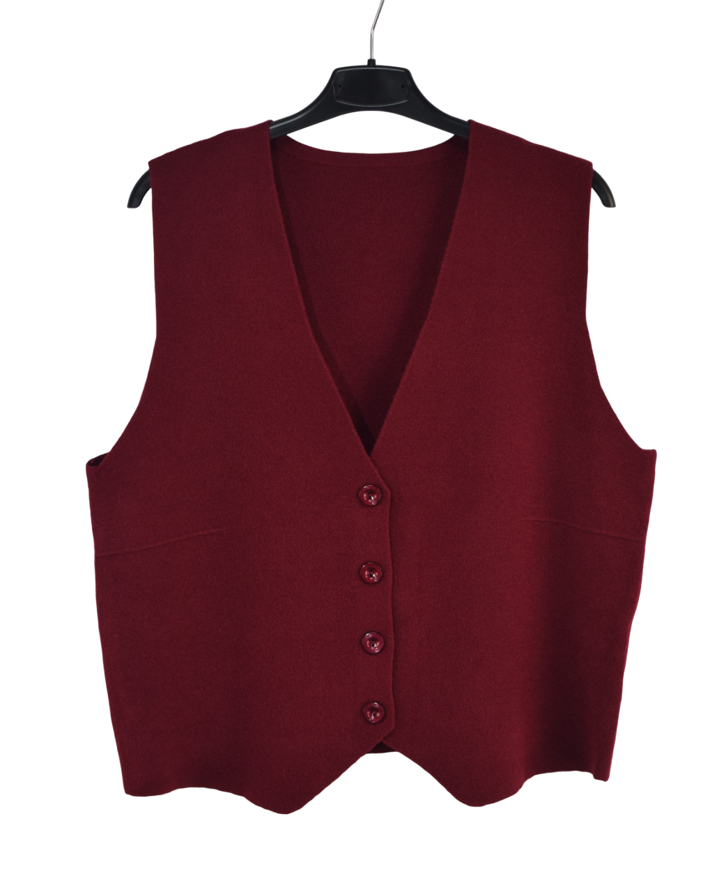 Italian Lagenlook Plain Soft Knit Button Through Waistcoat