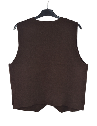 Italian Lagenlook Plain Soft Knit Button Through Waistcoat