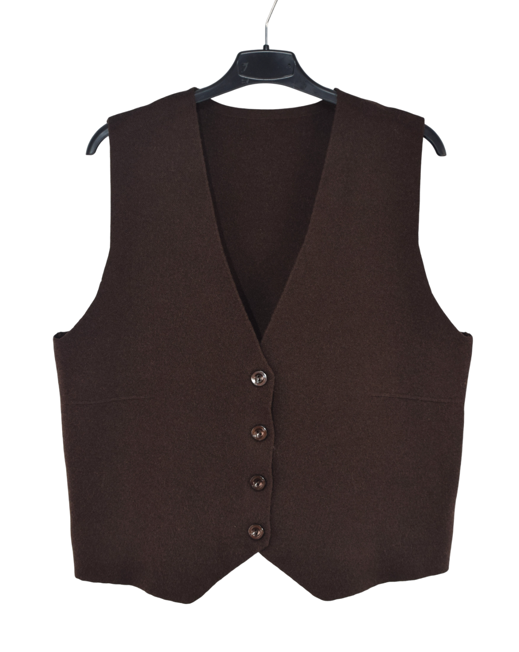 Italian Lagenlook Plain Soft Knit Button Through Waistcoat