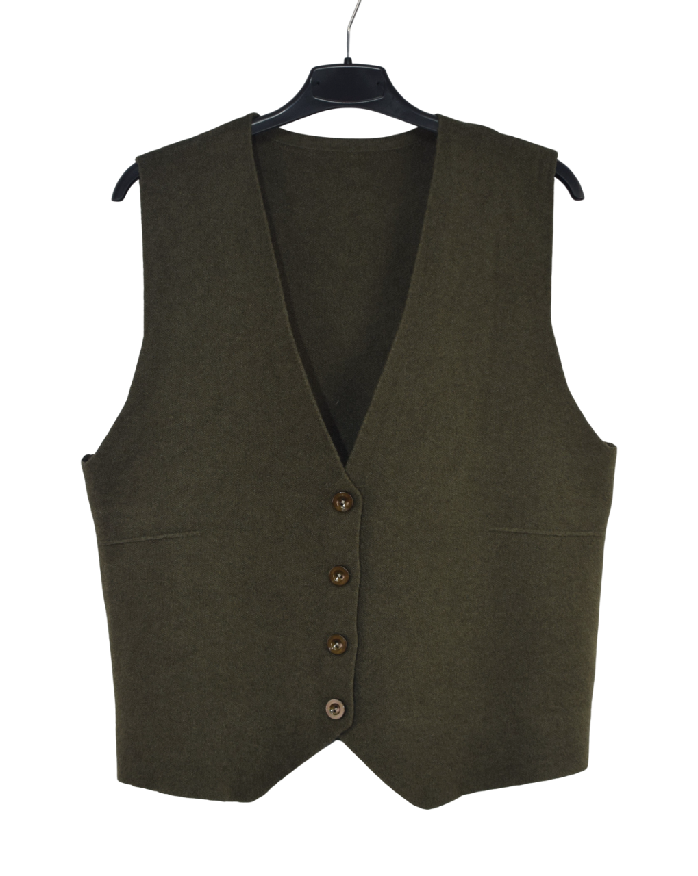 Italian Lagenlook Plain Soft Knit Button Through Waistcoat
