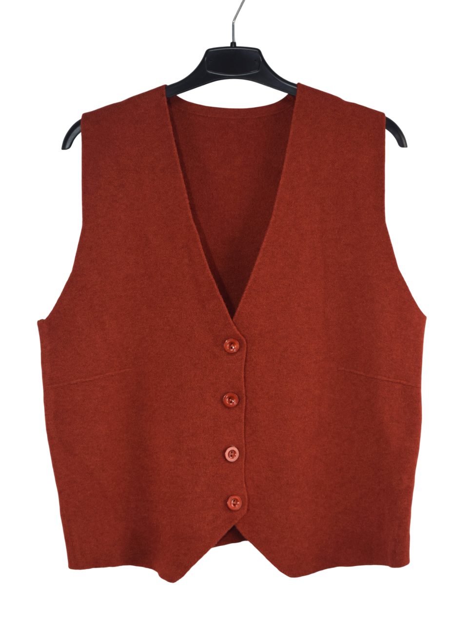 Italian Lagenlook Plain Soft Knit Button Through Waistcoat