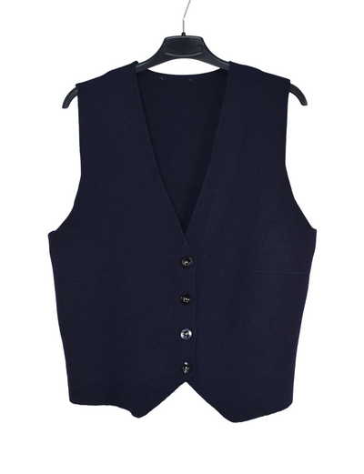 Italian Lagenlook Plain Soft Knit Button Through Waistcoat