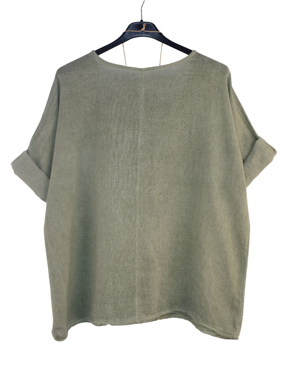 Italian Lagenlook Cotton Linen Summer Top with Pendant