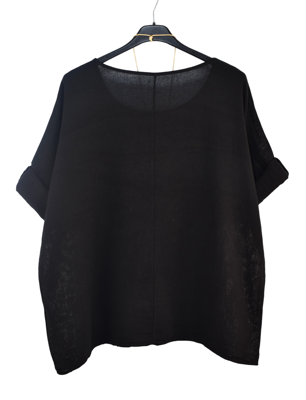 Italian Lagenlook Cotton Linen Summer Top with Pendant