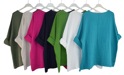 Italian Lagenlook Linen Oversized Lightweight Summer Top