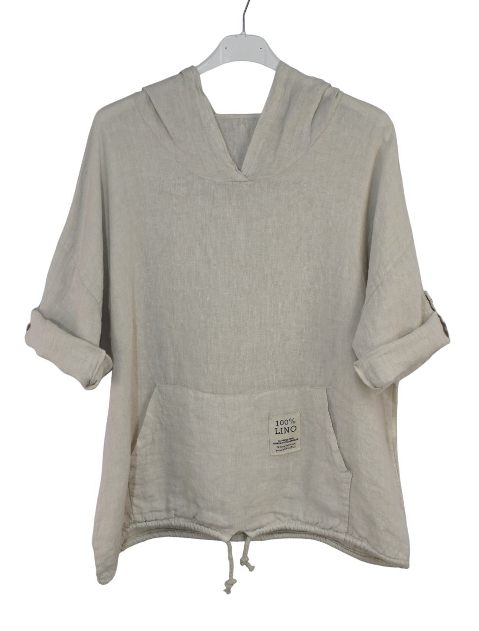Italian Lagenlook Linen Hoodie Summer Lightweight Top