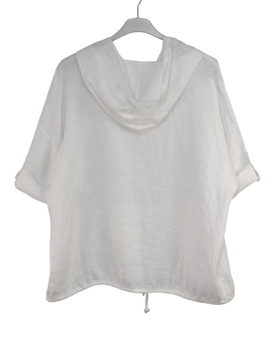 Italian Lagenlook Linen Hoodie Summer Lightweight Top
