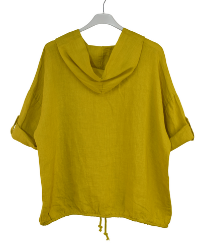 Italian Lagenlook Linen Hoodie Summer Lightweight Top