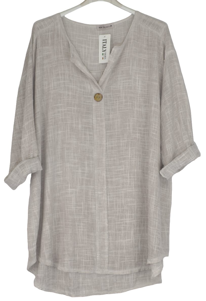 Ladies Italian Lagenlook Cotton Lightweight Summer Tunic Top