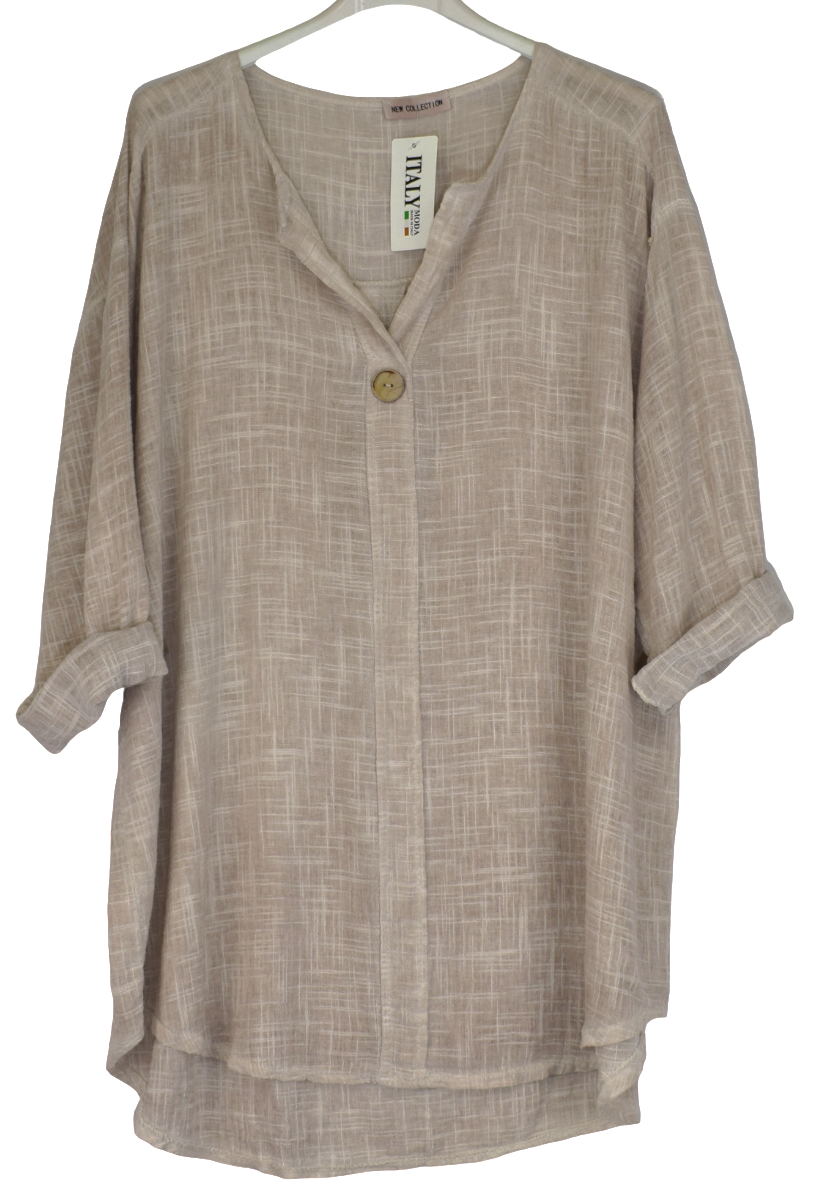 Ladies Italian Lagenlook Cotton Lightweight Summer Tunic Top