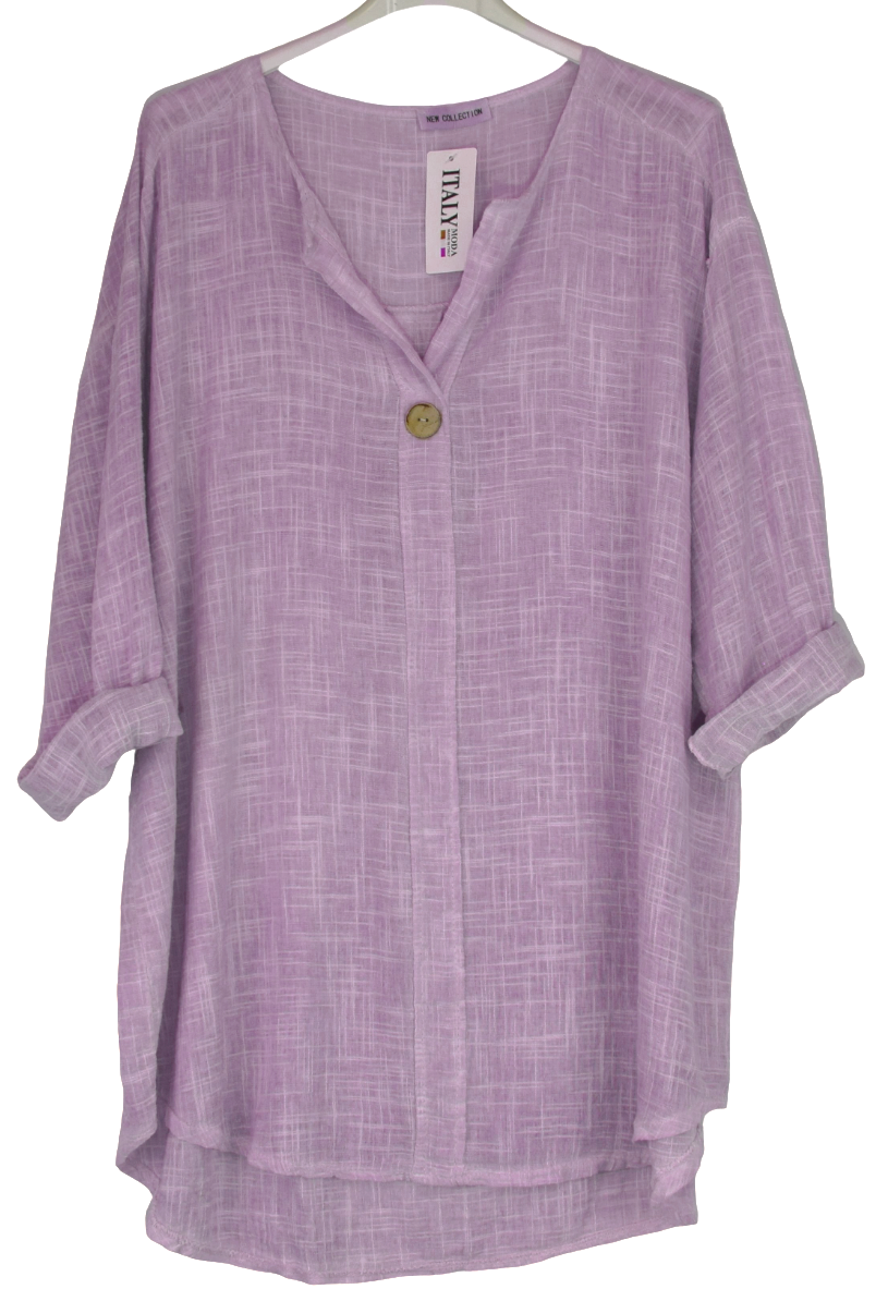 Ladies Italian Lagenlook Cotton Lightweight Summer Tunic Top