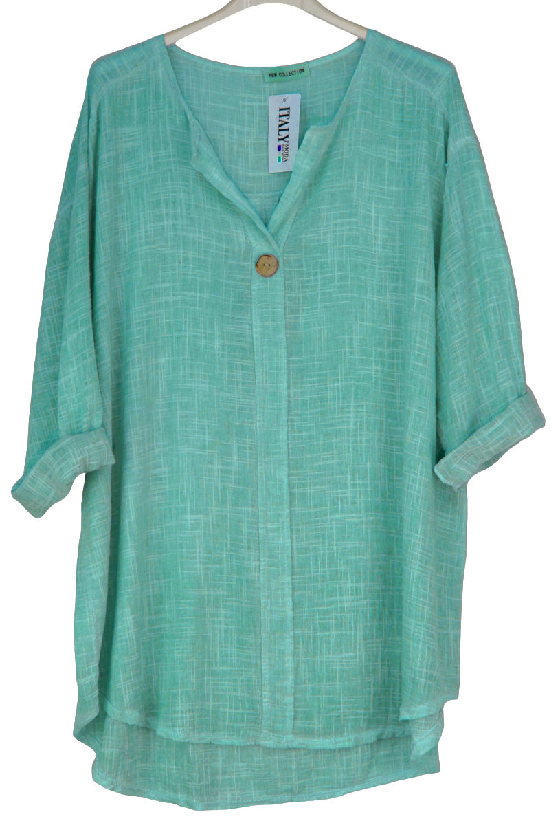 Ladies Italian Lagenlook Cotton Lightweight Summer Tunic Top