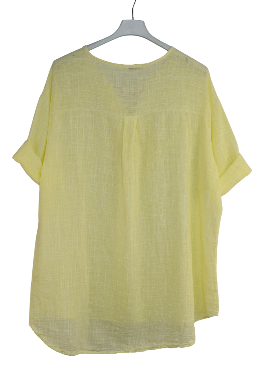 Ladies Italian Lagenlook Cotton Lightweight Summer Tunic Top