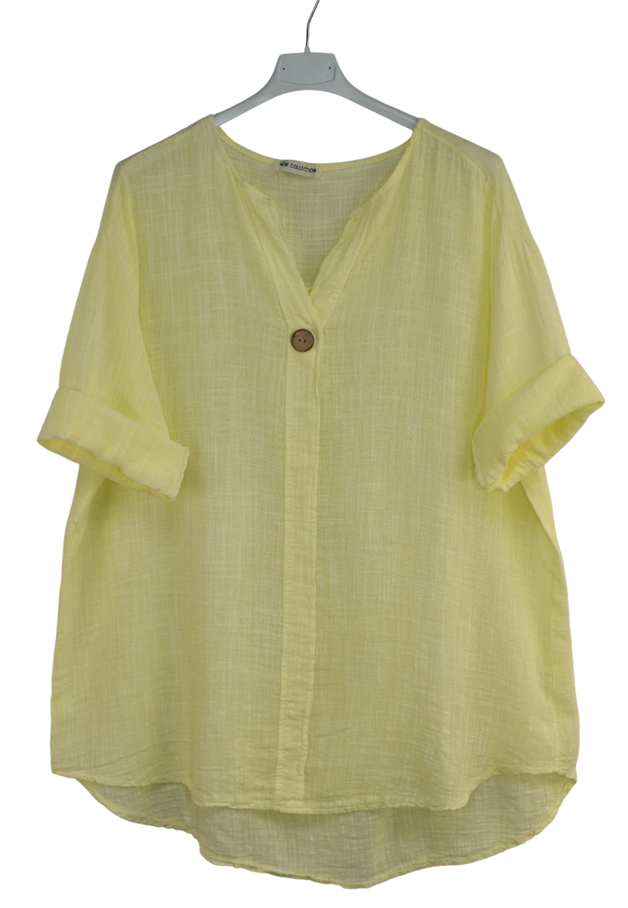 Ladies Italian Lagenlook Cotton Lightweight Summer Tunic Top