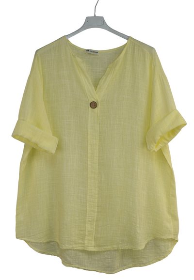 Ladies Italian Lagenlook Cotton Lightweight Summer Tunic Top