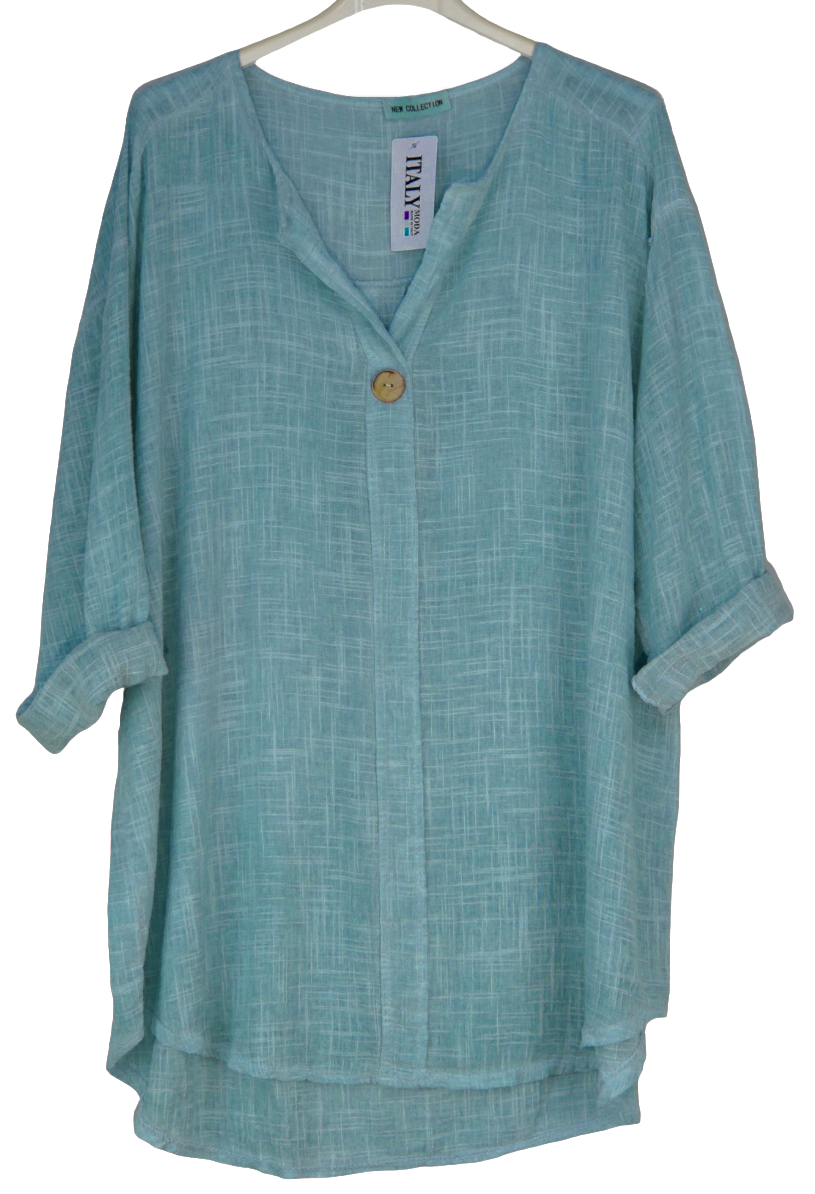 Ladies Italian Lagenlook Cotton Lightweight Summer Tunic Top