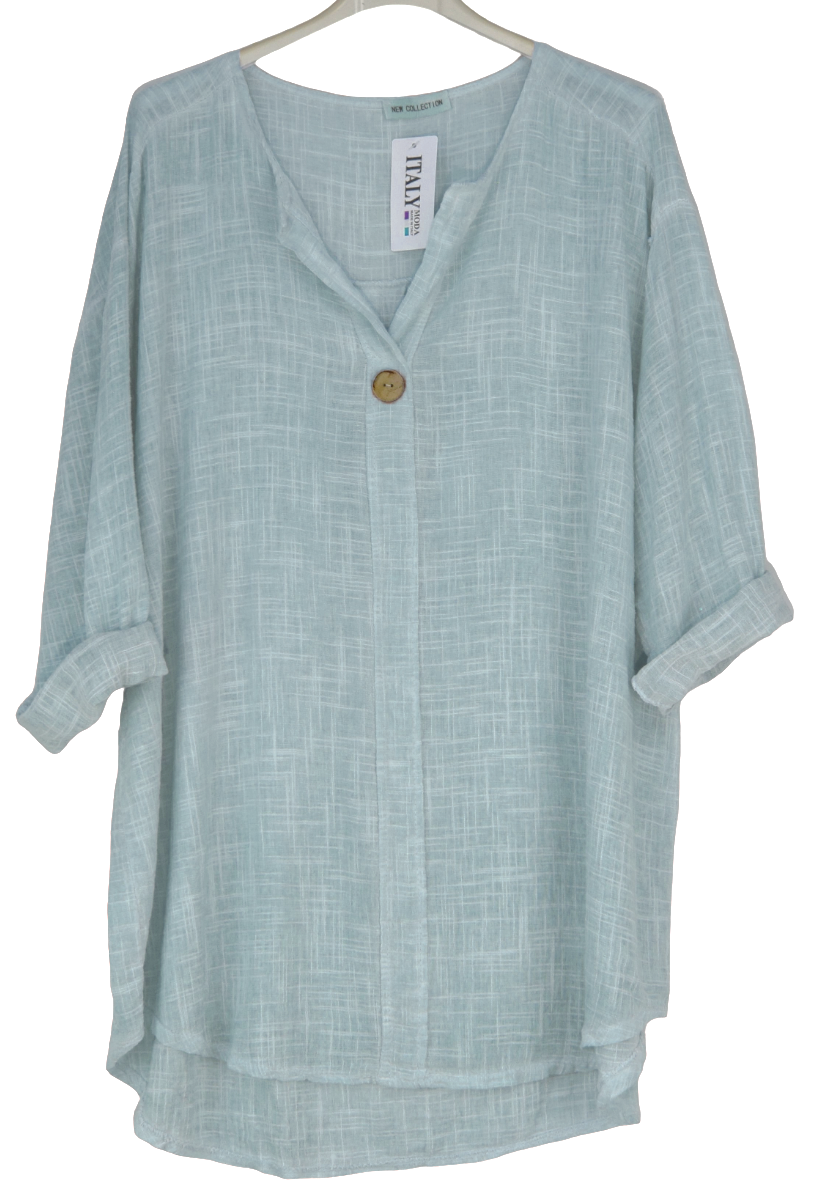 Ladies Italian Lagenlook Cotton Lightweight Summer Tunic Top