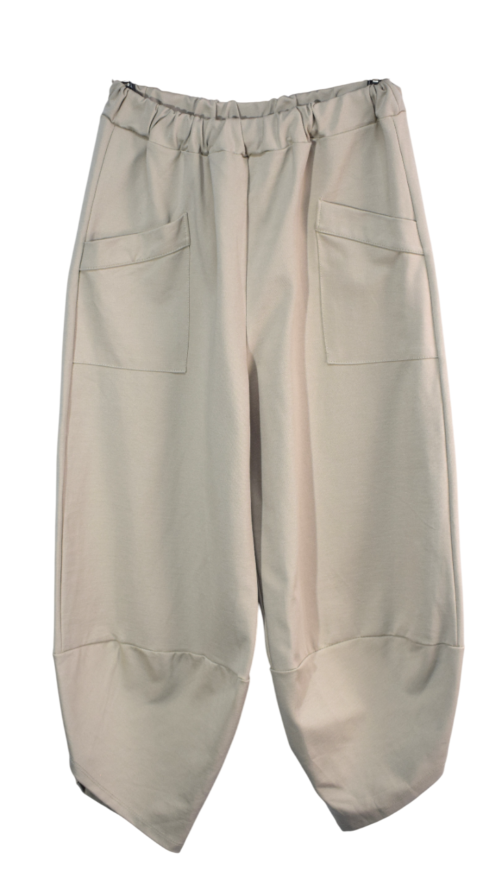 Italian Lagenlook Scuba Cocoon Trousers with Elasticated Waist Autumn Winter Collection