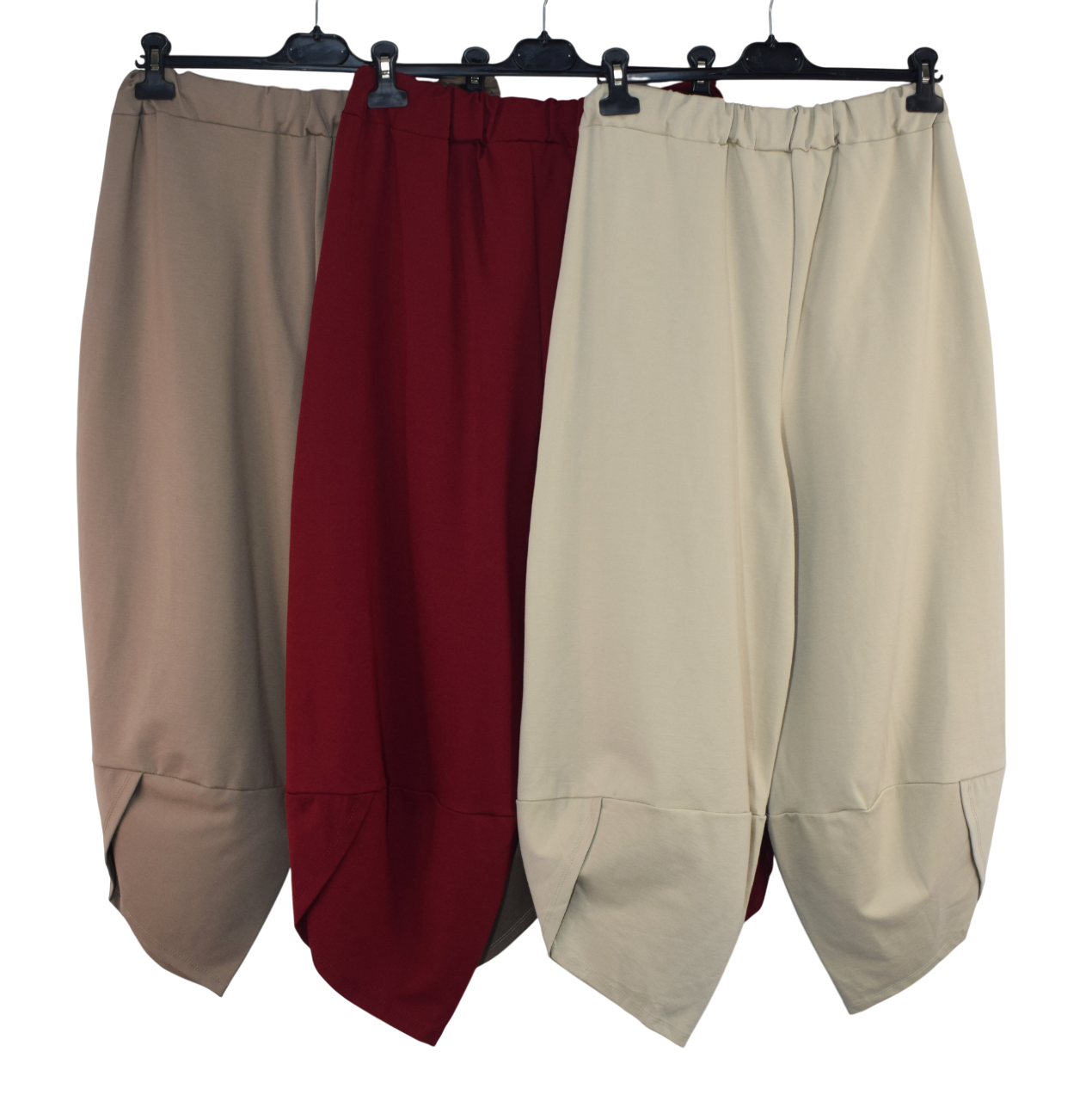 Italian Lagenlook Scuba Cocoon Trousers with Elasticated Waist Autumn Winter Collection