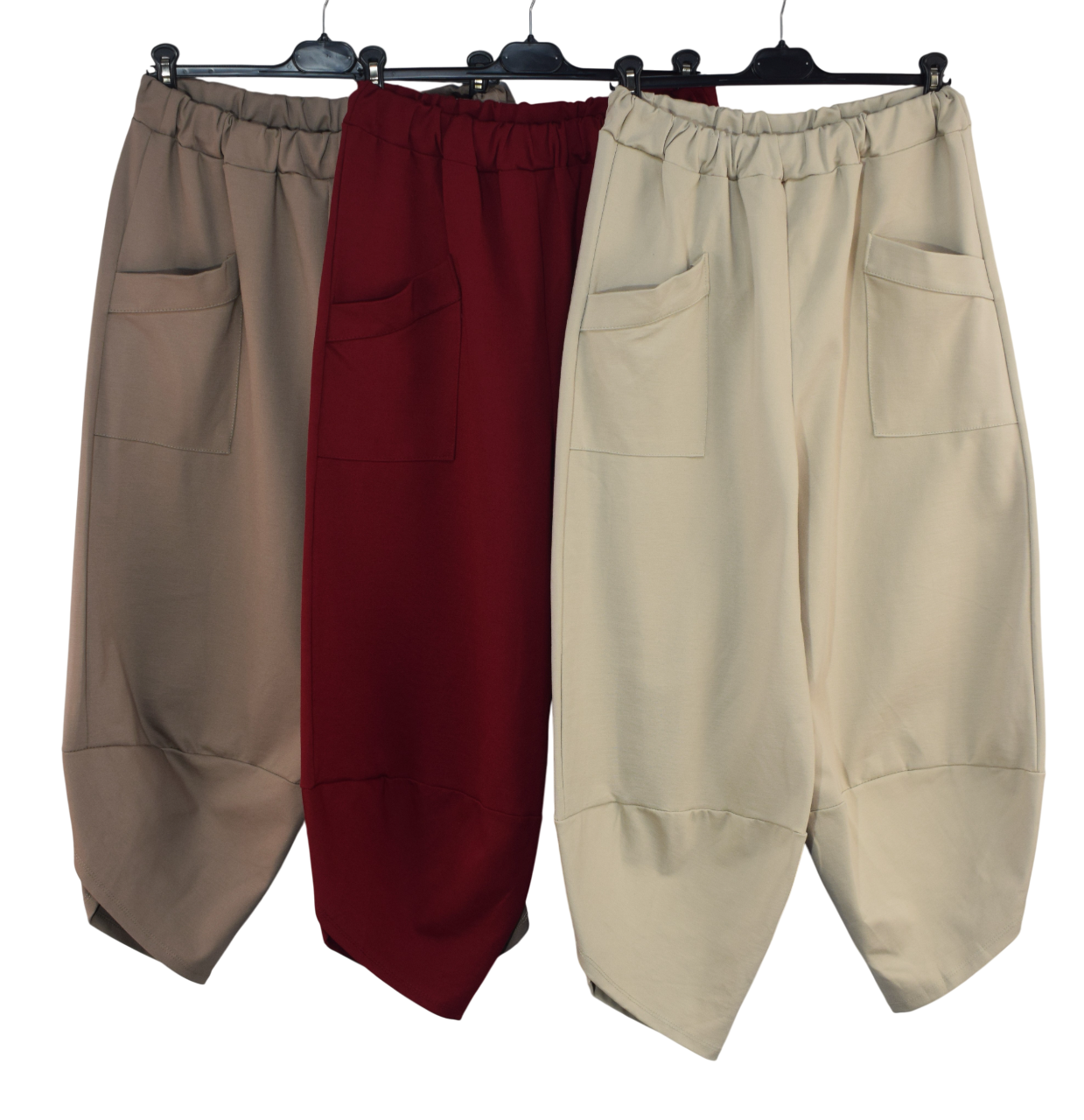 Italian Lagenlook Scuba Cocoon Trousers with Elasticated Waist Autumn Winter Collection