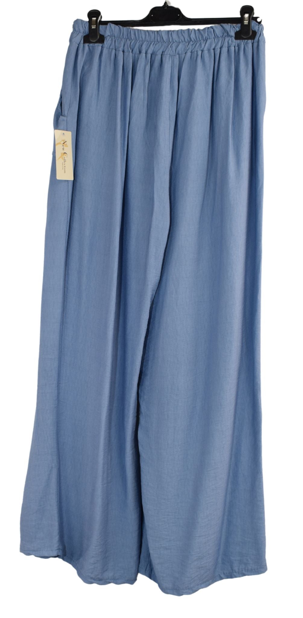 Pleated Wide Leg Trouser Lightweight Palazzo Pants Elasticated Waist & Pockets