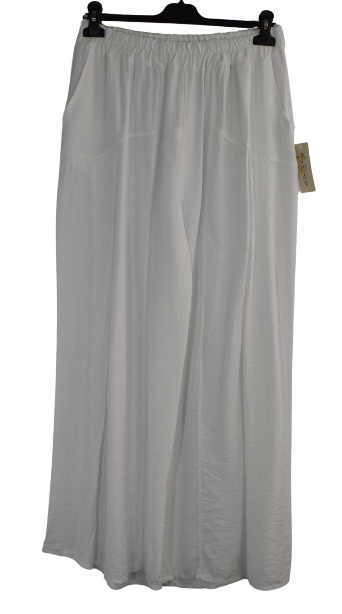 Pleated Wide Leg Trouser Lightweight Palazzo Pants Elasticated Waist & Pockets