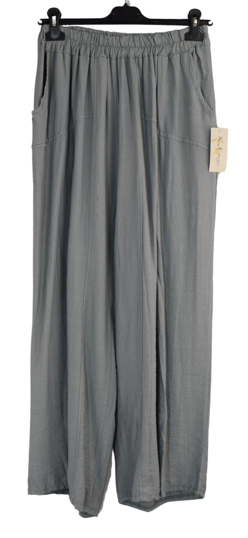 Pleated Wide Leg Trouser Lightweight Palazzo Pants Elasticated Waist & Pockets