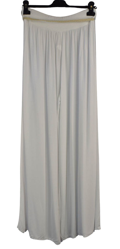 Italian Viscose Wide Leg Trousers with Beaded Fashion Belt Comfortable and Lightweight