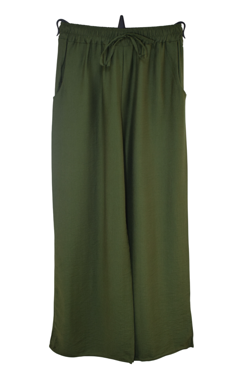 Italian Lagenlook Casual Wide Leg Trouser Lightweight Pants Elasticated Waist