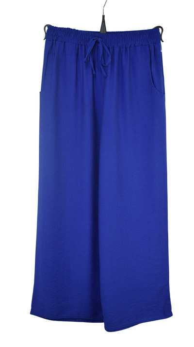 Italian Lagenlook Casual Wide Leg Trouser Lightweight Pants Elasticated Waist