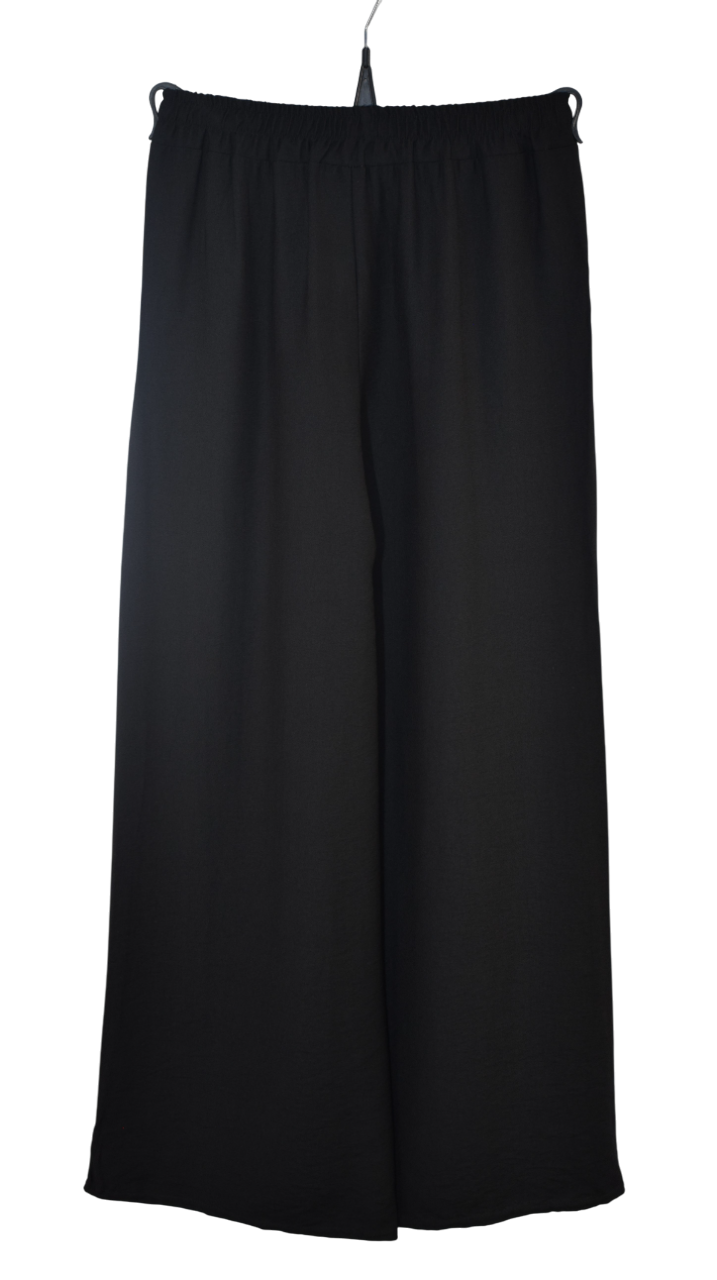 Italian Lagenlook Casual Wide Leg Trouser Lightweight Pants Elasticated Waist