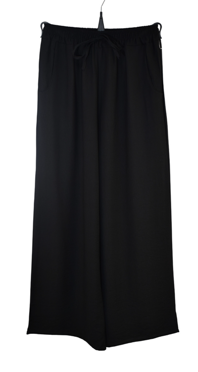 Italian Lagenlook Casual Wide Leg Trouser Lightweight Pants Elasticated Waist