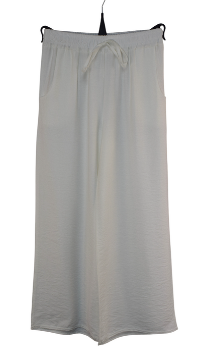Italian Lagenlook Casual Wide Leg Trouser Lightweight Pants Elasticated Waist