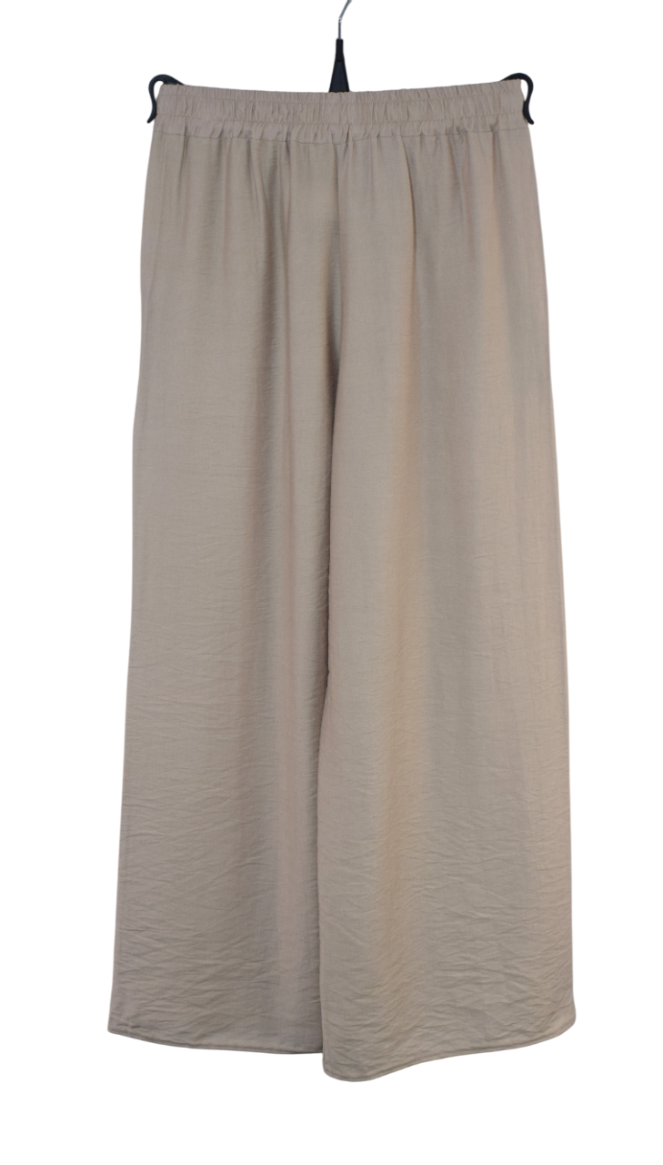 Italian Lagenlook Casual Wide Leg Trouser Lightweight Pants Elasticated Waist