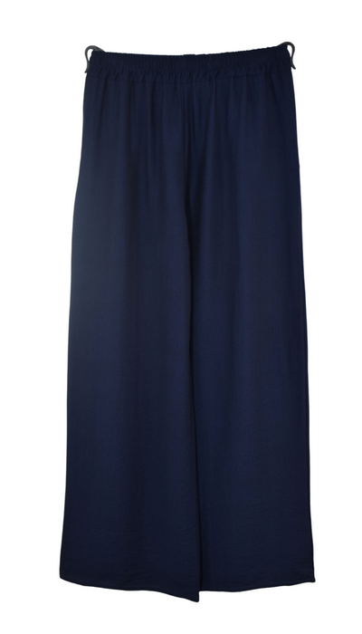 Italian Lagenlook Casual Wide Leg Trouser Lightweight Pants Elasticated Waist