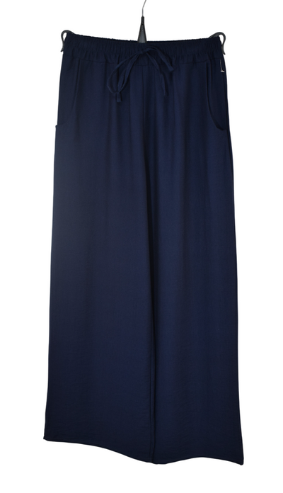 Italian Lagenlook Casual Wide Leg Trouser Lightweight Pants Elasticated Waist