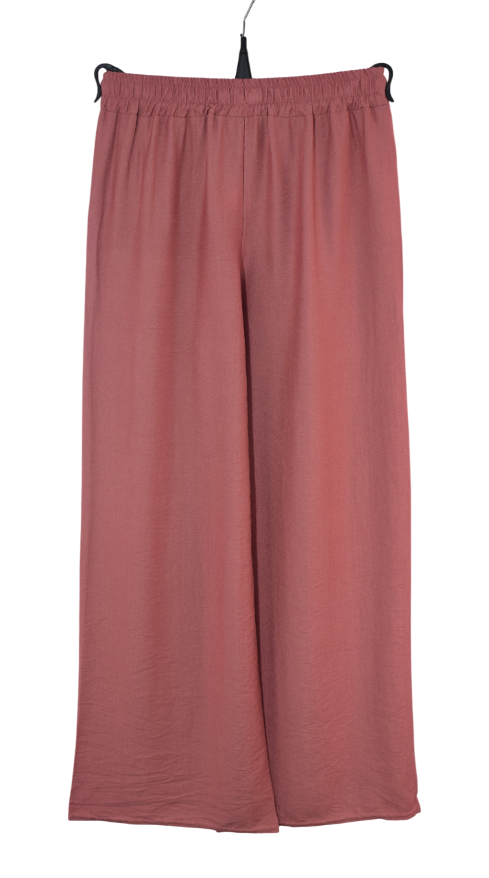 Italian Lagenlook Casual Wide Leg Trouser Lightweight Pants Elasticated Waist