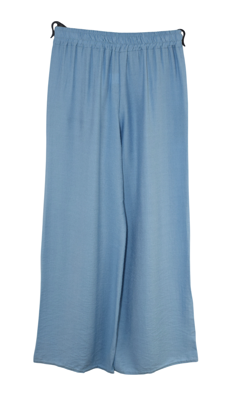 Italian Lagenlook Casual Wide Leg Trouser Lightweight Pants Elasticated Waist